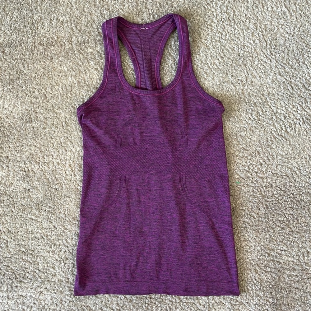 Lululemon Run Swiftly Size 6 Fuchsia Heathered Pu… - image 1